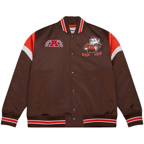 Cleveland Browns NFL Jacke Heavyweight Satin Jacket Merchandise Mitchell and Ness