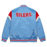 NFL jacke Satin Jacket Houston Oilers Mitchell and Ness