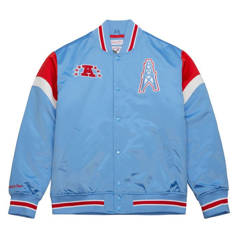 NFL jacke Satin Jacket Houston Oilers Mitchell and Ness