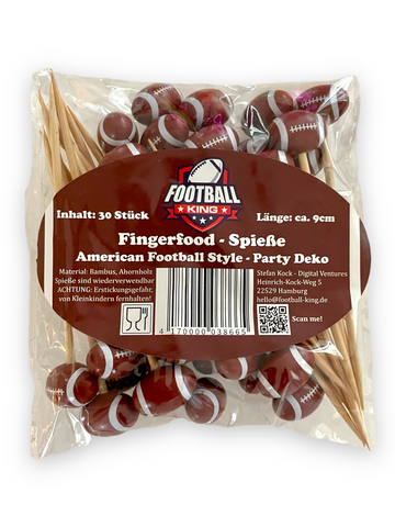 Fingerfood Spiesse - American Football Party Deko (30 Stück) - 9cm